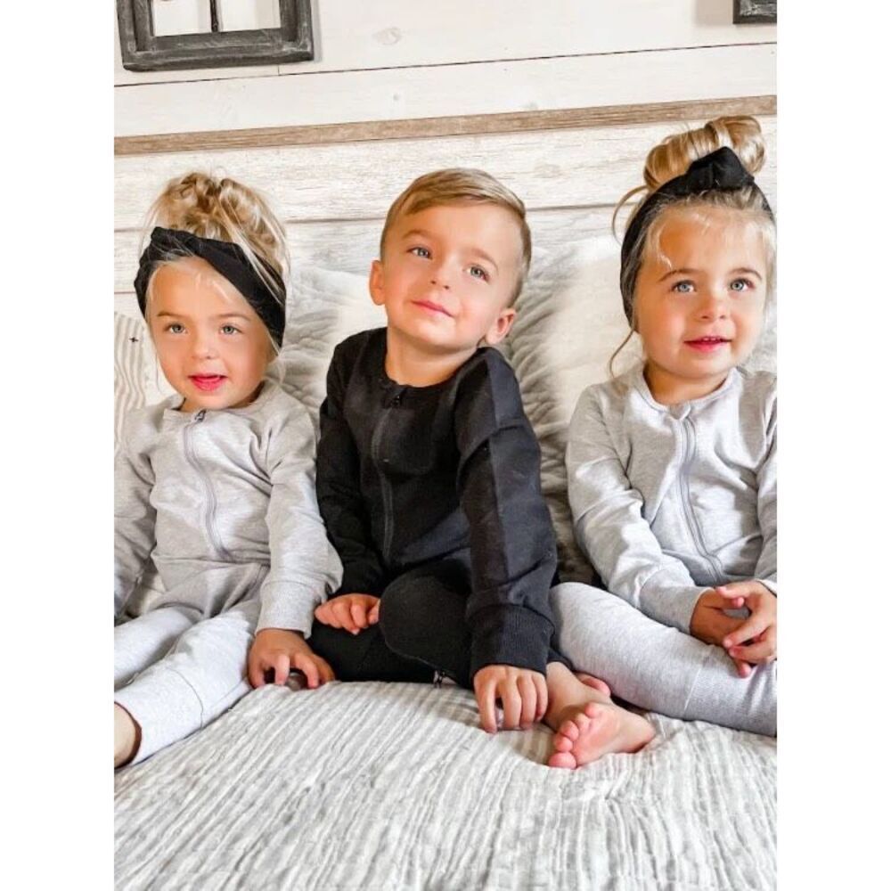 Little Bipsy Unisex 2-WAY ZIP ROMPER - BLACK 2T-3T